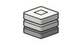 Pixelated isometric database icon for data storage and server stack Royalty Free Stock Photo
