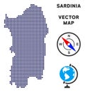 Pixelated Italian Sardinia Island Map