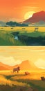 Pixelated Landscapes: A Lion King Art Collection