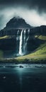 Pixelated Landscapes Majestic Waterfall In Iceland Royalty Free Stock Photo