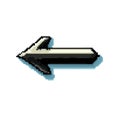 Pixelated Left Arrow Icon. Retro Digital Navigation Symbol Isolated On Transparent Background Royalty Free Stock Photo