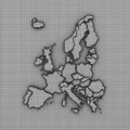 Pixelated map of europe Royalty Free Stock Photo