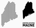 Dotted Pattern Map of Maine State Royalty Free Stock Photo
