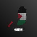 Pixelated map of Palestine with national flag