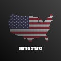 Pixelated map of the United States of America with national flag colors Royalty Free Stock Photo