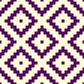 Pixelated ornament from a wool blanket. Seamless pattern