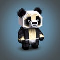 Pixelated Panda: A Cute Minecraft-inspired Character Design