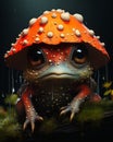 Pixelated Paradise: The Adorable Trend of Frog Mushroom Hats and Royalty Free Stock Photo