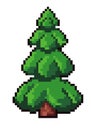 Pixelated pine tree for game setting, 8 bit vector