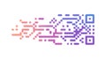 Pixelated QR Code Abstract Data Pattern, vector design Generative AI Royalty Free Stock Photo
