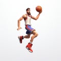 Pixelated Realism: Fortnite Male Basketball Player Model With Dynamic Movement