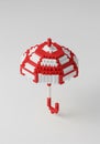 Pixelated Red and White Umbrella Royalty Free Stock Photo