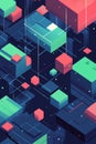 A pixelated retro design with bright bold squares for a nostalgic theme.