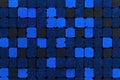 Pixelated Retro Game Background in Black and Blue with Static and Noise Effect - Looped VJ Pattern Overlay Texture in SS Royalty Free Stock Photo