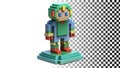 Pixelated robot, 8-bit robot, game robot, retro robot, pixel art robot, game character png transparent image Generative AI