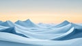 Pixelated Snowy Desert Mountains at Sunrise Royalty Free Stock Photo