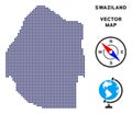 Pixelated Swaziland Map