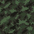 Pixelated texture military camouflage seamless pattern