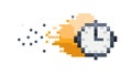 Pixelated Time Icon for Digital Speed, vector design Generative AI Royalty Free Stock Photo