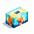 Pixelated Tissue Box Icon On White Background Royalty Free Stock Photo