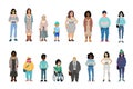 Pixel art illustration with isolated people. Diversity. Different character. Fashion style. Pixelated stickers 90s, Retro