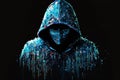 Pixelated unrecognizable hooded cyber criminal Royalty Free Stock Photo