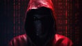 Pixelated unrecognizable hooded cyber criminal. AI generative Royalty Free Stock Photo