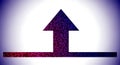 Pixelated upward arrow against a gradient background signifying progression Royalty Free Stock Photo