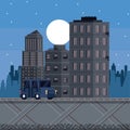 Pixelated urban videogame