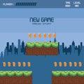 Pixelated urban videogame scenery