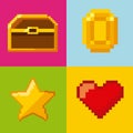 Pixelated video game icons Royalty Free Stock Photo