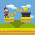 Pixelated video game icons Royalty Free Stock Photo