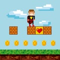 Pixelated video game icons