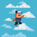 Pixelated and videogame design icon vector ilustration Royalty Free Stock Photo