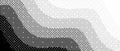 Pixelated wavy line gradient texture. Black dithered wiggly striped background. Retro bitmap video game wallpaper