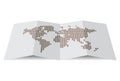 Pixelated world map brochure