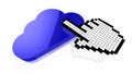 Pixelcursor clicks on the cloud Royalty Free Stock Photo