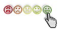 Pixelcursor pressing green smiley of performance rating