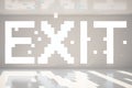 Pixeled exit text on wall Royalty Free Stock Photo