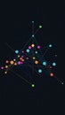 Pixelized scatterplot graph with colorful dots showing correlation between investment returns.