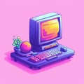 Pixelplantmaster\'s Vibrant 16-bit Computer: A Nostalgic Indie Game Asset