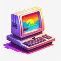 Pixelplantmaster\'s Vibrant 16-bit Computer: A Nostalgic Indie Game Asset