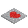 Pixels art tile heart 3D designs love concept Royalty Free Stock Photo