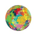 Pixels Paint Globe Earth Colorful Spectrum Illustration Artwork Background