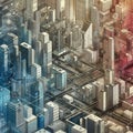 131 31. Pixelscape Abstract City Drawing_ An abstract Royalty Free Stock Photo