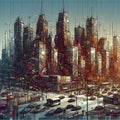 129 31. Pixelscape Abstract City Drawing_ An abstract Royalty Free Stock Photo
