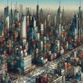 115 31. Pixelscape Abstract City Drawing_ An abstract Royalty Free Stock Photo