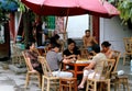 Pixian, China: Shopkeepers Playing Mahjong