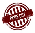 Pixie cut - red round grunge button, stamp Royalty Free Stock Photo