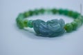 PIXIU on a natural stone bracelet. Jade dragon. bracelets made of natural stones aventurine green.